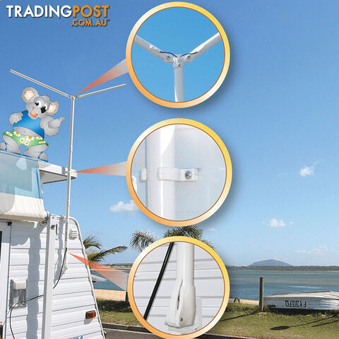 Foldaway Standard Caravan TV Antenna W/4M Cable. Standard