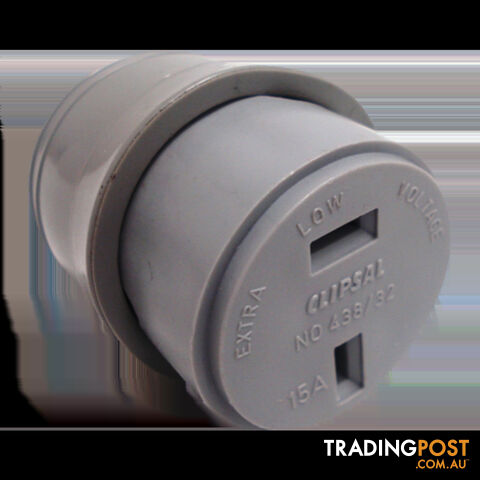 Clipsal 438/32 Fixed Polarity Cord Socket Grey. Cli438/32Gy