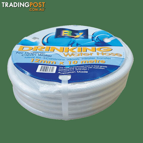 12mm X 10Mt Roll White Non Toxic Reinforced Water Hose