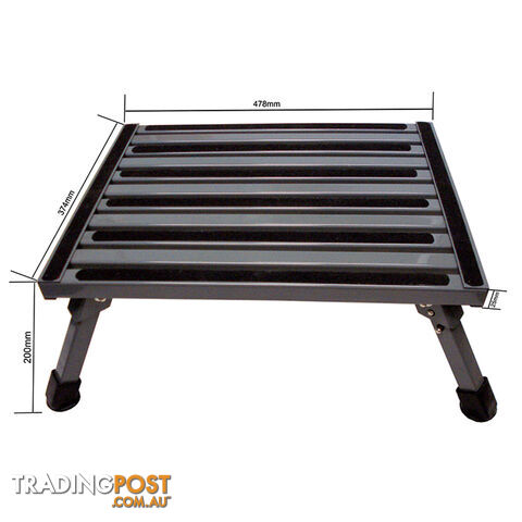 Coast Aluminium Folding Step W/Non-Skid Strap