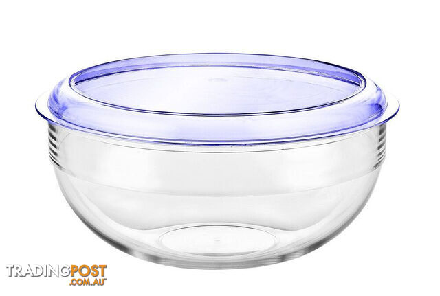 Palm Tritan Salad Bowl 25Cm W/ Blue Lid 26.5Cm. Pm305