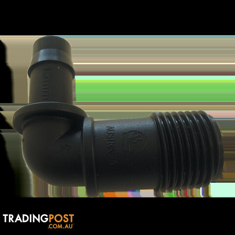 Threaded Elbow 13mm Barbed X 1/2" Bsp Male. Ebm1315