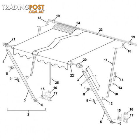 Carefree Inner Brace White For Universal Hardware. R00414-301-50