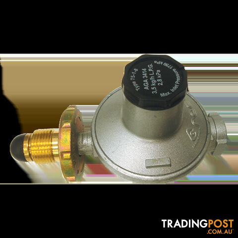 Gas Regulator 3.5Kg Lpg Single Stage to suit Gas Fridge. 6060411.