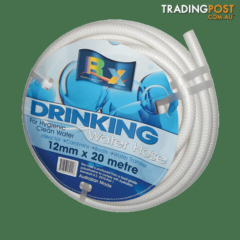 12mm X 20Mt Roll White Non Toxic Reinforced Water Hose