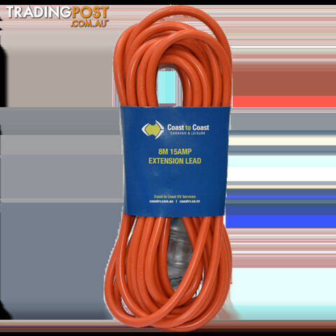 Coast 8M/15Amp Heavy Duty 240V Extension Lead - Led Equipped. Md-15+Md-15Z/8