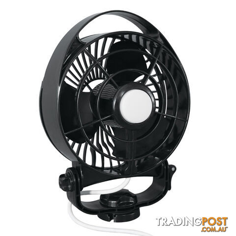 Caframo Maestro 12V Black 6" Variable Speed Fan W/ Light And Wired Control. 7482Cabbx