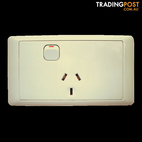 Cms Single Beige 10Amp Power Outlet W/20Amp Install Couplers. J16.1Bg