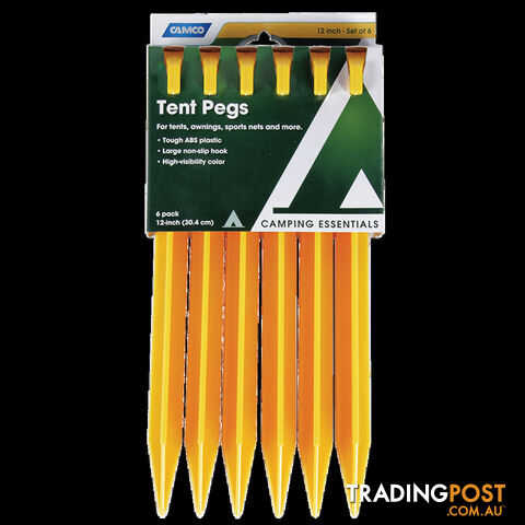 Camco Tent Peg 12". Set Of 6. 51042