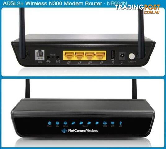 NETCOMM NB604N ADSL2+ Wireless N300 Modem Router w/USB port & 4