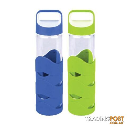 Glass Sports Bottles with BPA free lid x 2 - glassnew8