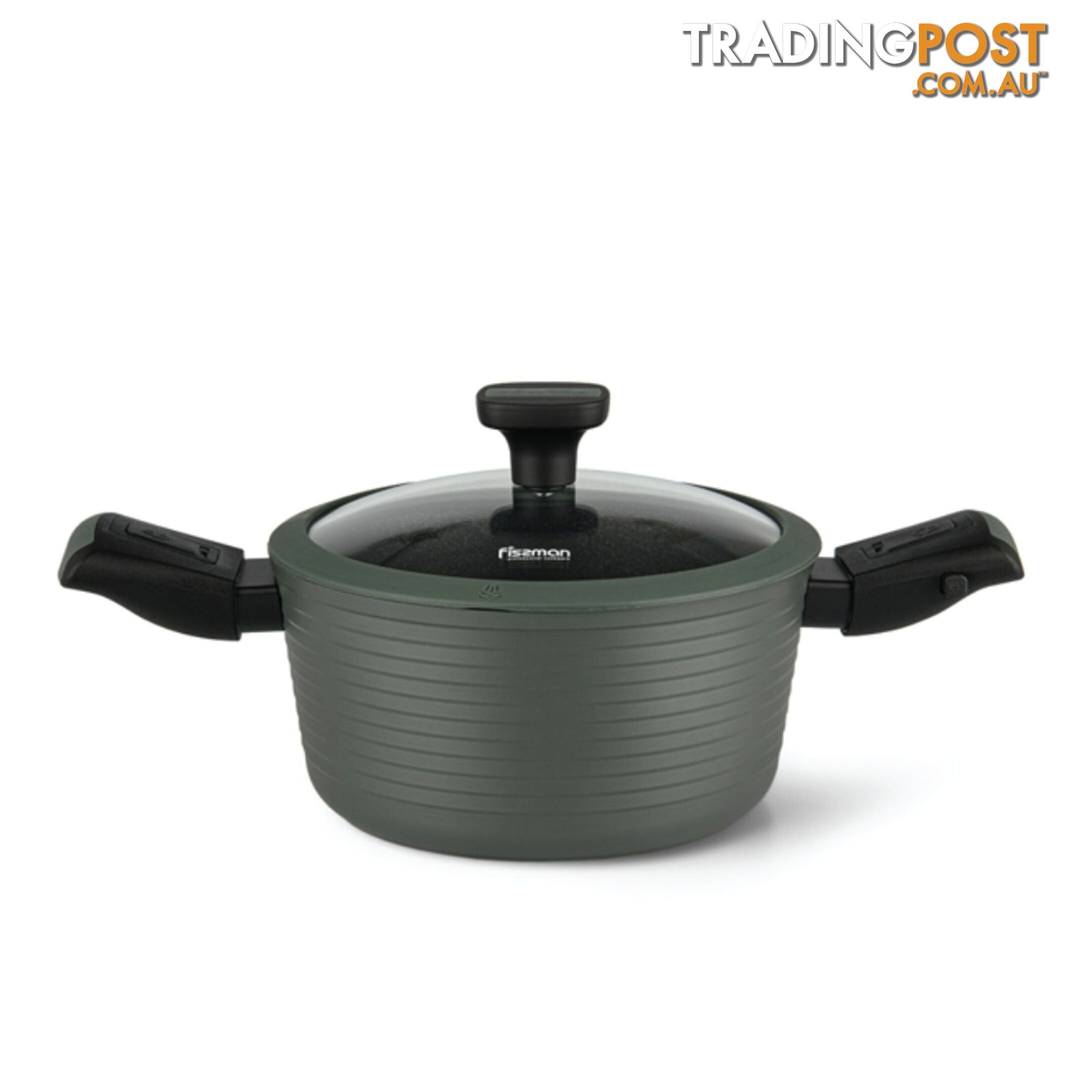 FISSMAN Casserole BRILLIANT 20x10 cm / 2.6 LTR with detachable handles and glass lid - 14381