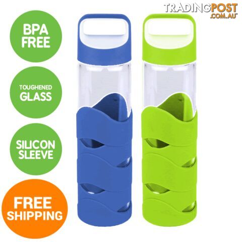 Glass Sports Bottles with BPA free lid x 2 - glassnew7 - photo 3 of 3