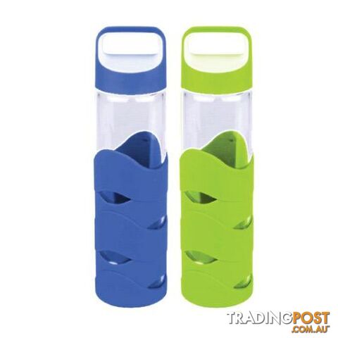 Glass Sports Bottles with BPA free lid x 2 - glassnew7