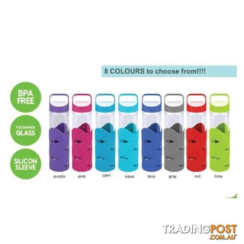 Glass Sports Bottles with BPA free lid x 2 - glassnew7 - photo 2 of 3