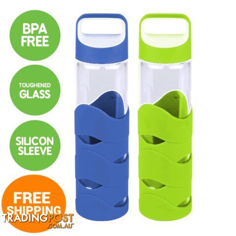 Glass Sports Bottles with BPA free lid x 2 - glassnew5 - photo 3 of 3