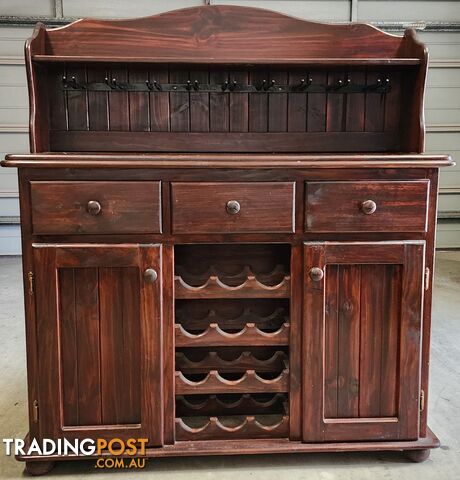 Wooden Buffet with Wine Rack