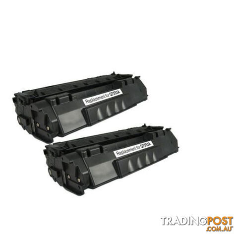 HP Compatible 2 x Q7553A Q5949 Cartridge 315i, 308i Black Premium Toner