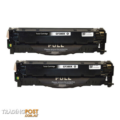 HP Compatible CF380X 312X Premium Generic Remanufactured Black Toner x 2