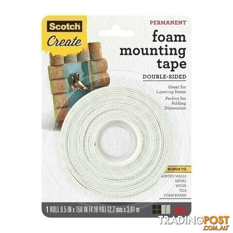 SCOTCH Foam Mnt Tape 4013-CFT Box of 6