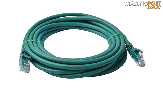 8WARE Cat 6a UTP Ethernet Cable, Snagless - 7m Green LS