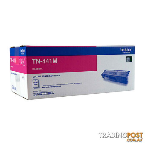 BROTHER TN-441M Colour Laser Toner - Magenta Standard Cartridge- HL-L8260CDN/8360CDW MFC-L8690CDW/L8900CDW - 1,800 Pages