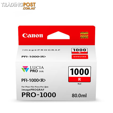 CANON PFI1000 Red Ink Cartridge