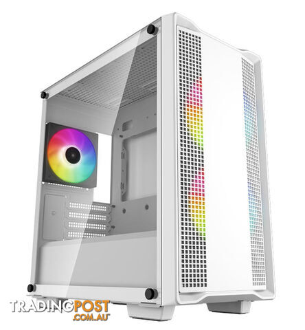 DEEPCOOL CC360 ARGB White Micro-ATX Case 3 Pre-Installed ARGB Fans Liquid Cooling up to 360mm,Tempered Glass Panel,