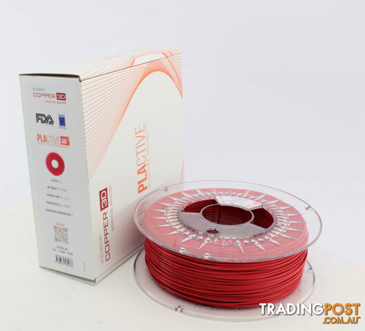 PLA Filament Copper 3D PLActive - Innovative Antibacterial 2.85mm 2.3KG Classic Red Color 3D Printer Filament On Demand