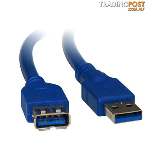 8WARE USB 3.0 Cable 1m A to A Male to Female Blue