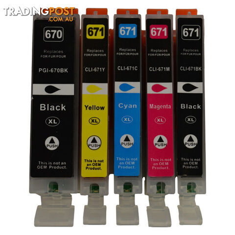 PGI-670XL CLI-671XL Compatible Inkjet Set 5 Cartridges