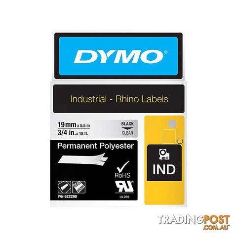 DYMO Rhino PermPoly 19mm Clear