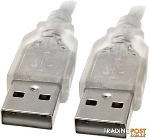 8WARE USB 2.0 Cable 3m A to A Male to Male Transparent