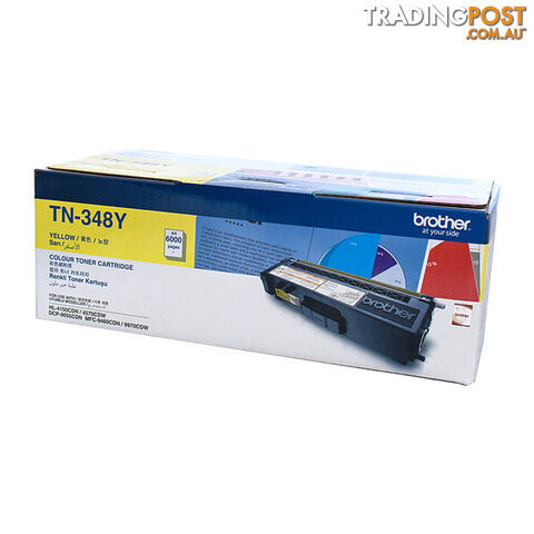 Brother TN-348Y Colour Laser Toner - Super High Yield Yellow- HL-4150CDN/4570CDW, DCP-9055CDN, MFC-9460CDN/9970CDW - 6000 pages