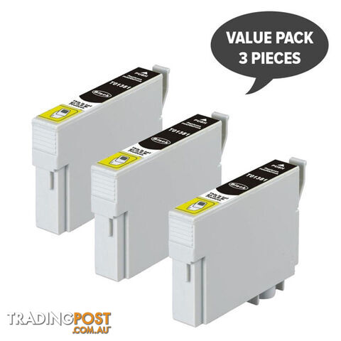 T1381 138 Pigment Black Compatible Inkjet Cartridge x 3