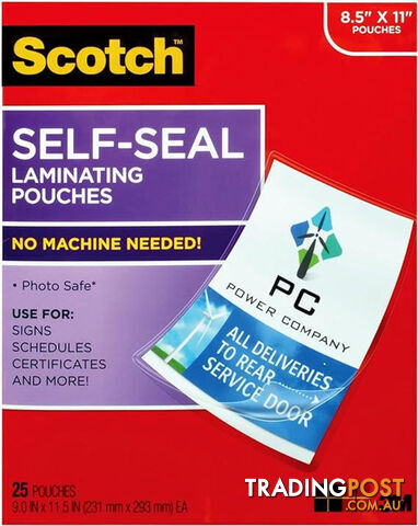 SCOTCH SelfLaminate Pch Pack of 25 Box of 12