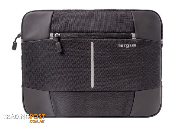 Targus 13-14'' Bex II Laptop Sleeve - Weather-resistant & rip-stop fabrication - Black with black trim