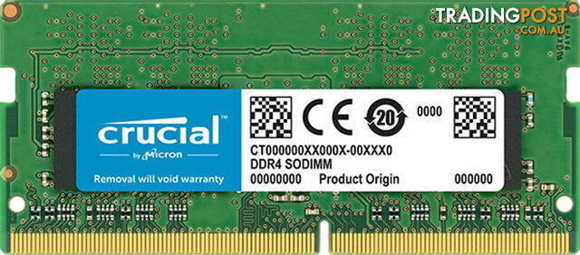 MICRON CRUCIAL 8GB 1x8GB DDR4 SODIMM 2400MHz CL17 1.2V Single Ranked Single Stick Notebook Laptop Memory