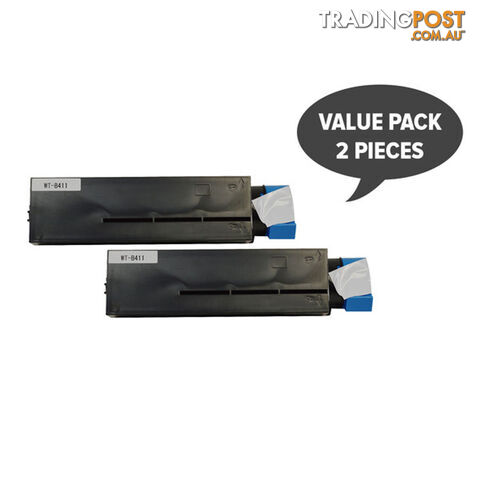 2 x 44574703 B411 Premium Generic Black Toner