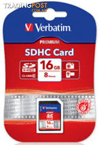 VERBATIM SDHC 16GB Class 10 Up to 45MB/Sec 300X read speed