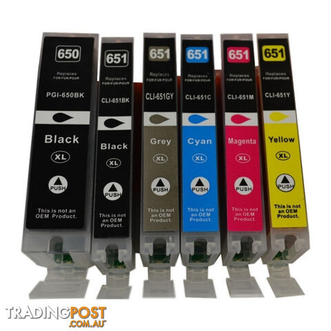 PGI-650XL CLI-651XL Compatible Inkjet Set 6 Cartridges [Boxed Set]