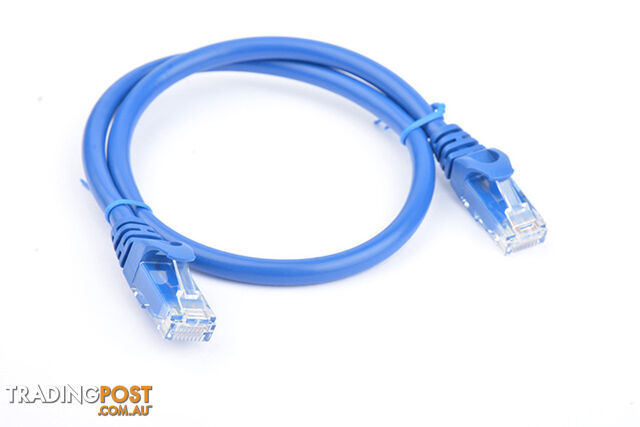 8WARE Cat6a UTP Ethernet Cable 25cm Snagless Blue