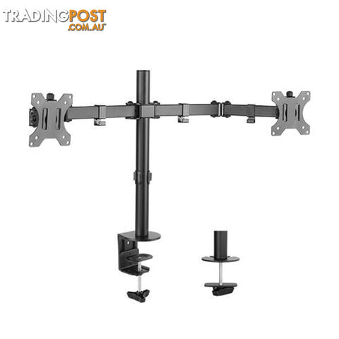 Brateck Dual Monitor Screens Economical Double Joint Articulating Steel Monitor Arm fit Most 13ÃÃ-32ÃÃ Monitors Up to 8kg per screen, 360Â°Screen Rotation