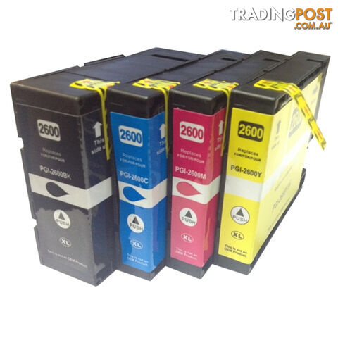 PGI-2600XL Premium Pigment Compatible Inkjet Cartridges Set of 4