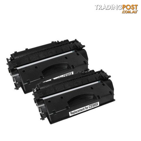 HP Compatible CE505X HP 05X Cart 319ii Black Premium Generic Toner Set of 2