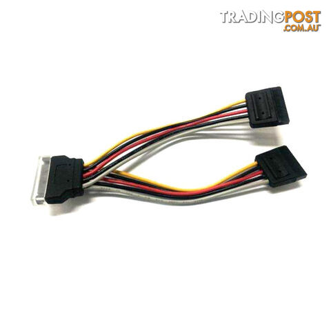 8WARE SATA Power Splitter Cable 15cm 1 x 15-pin - 2 x 15-pin Male to Female