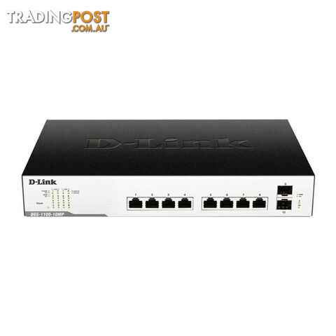 D-LINK 10-Port Smart Managed Switch with 8 PoE and 2 SFP ports (130W)