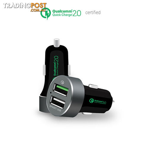 mbeat QuickBoost USB 2.0 Dual Port Car Charger - Certified Qualcomm Quick Charge 2.0 technology /Fast Charging/Samsung Galaxy Note Apple iPhone iPad