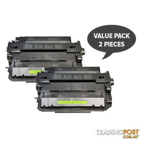 HP Compatible CE255X 55X Premium Generic Toner X 2