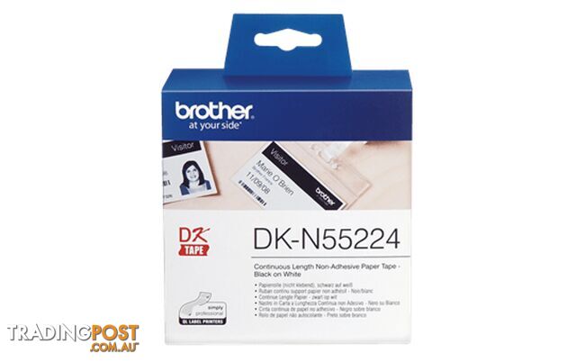 BROTHER DKN55224 White Continuous Thick Paper Roll 54mm x 30.84mm